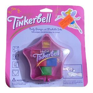 Vintage tinkerbell cosmetics makeup Set Body Stamps Washable Ink Pink Star Set